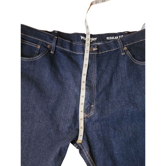 Wrangler Jeans Regular Fit Men's 42 X 32 Straight Leg Free To Stretch Dark Wash - Picture 8 of 11